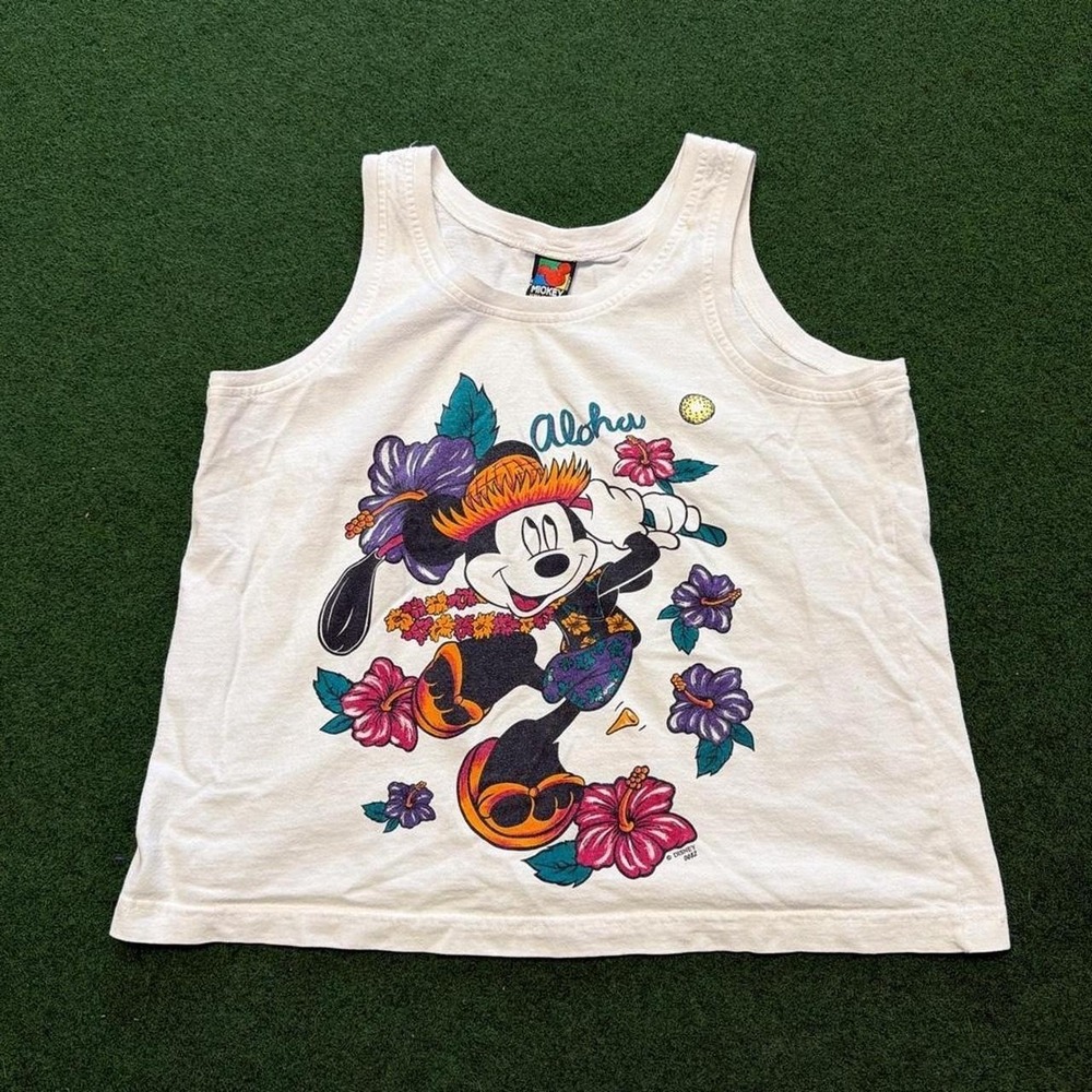 Vintage 1990s Mickey Mouse mickey unlimited aloha Hawaiian summer tank top